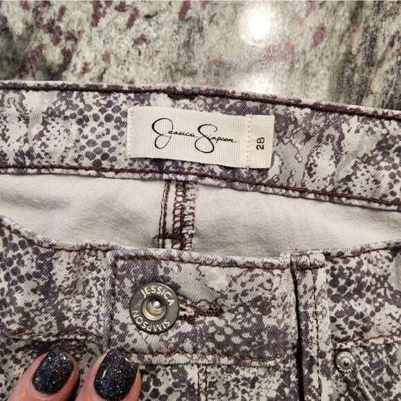 Jessica simpson python snakeskin kids me super skinny jeans‎ size 28 - Picture 3 of 9